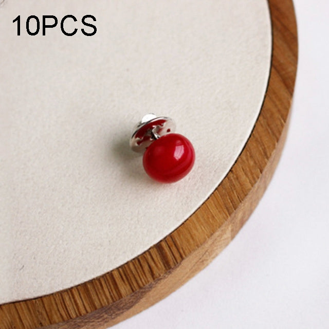 10 PCS Versatile Pearl Stud Buckle Anti-light Collar Buttonigan Shawl Pin Needle Diy Scarf Collar Pin Brooch Pin, Black, Red, Champagne, Sliver, White, Purple, Random Color