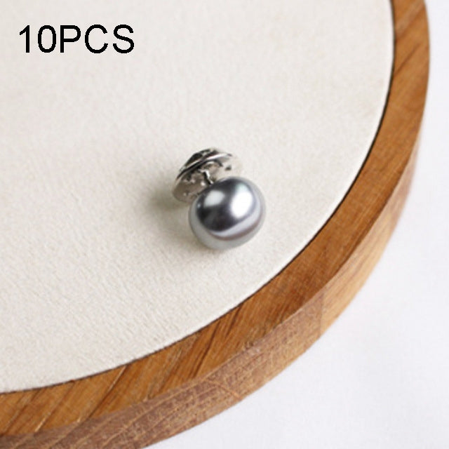 10 PCS Versatile Pearl Stud Buckle Anti-light Collar Buttonigan Shawl Pin Needle Diy Scarf Collar Pin Brooch Pin, Black, Red, Champagne, Sliver, White, Purple, Random Color