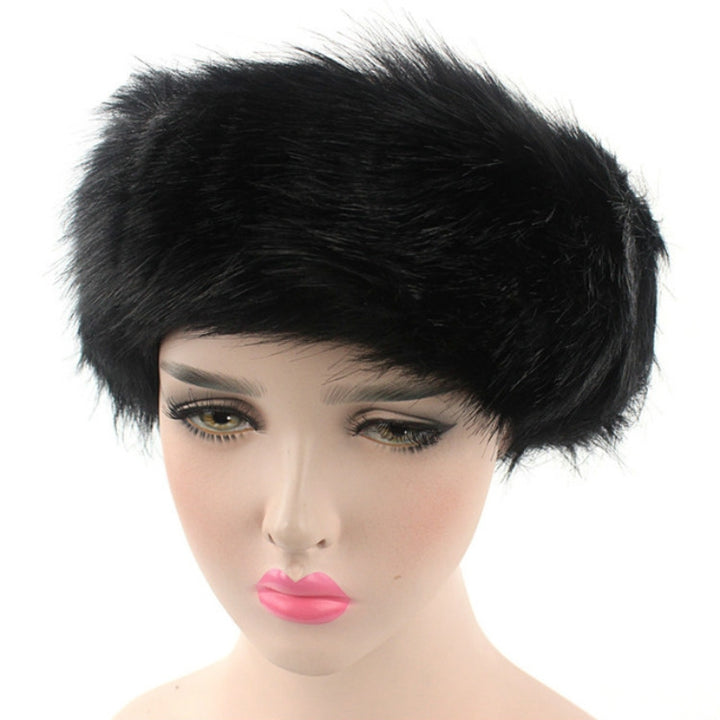 Unisex Winter Imitation Fox Fur Headband Bomber Hat, L（58-60cm）