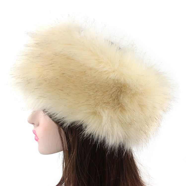 Unisex Winter Imitation Fox Fur Headband Bomber Hat, L（58-60cm）