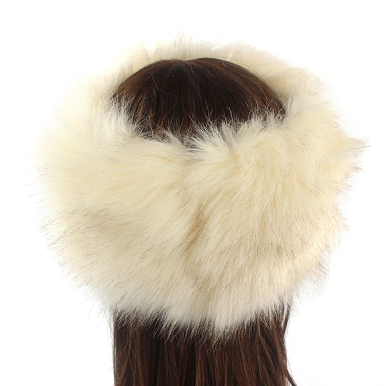 Unisex Winter Imitation Fox Fur Headband Bomber Hat, L（58-60cm）