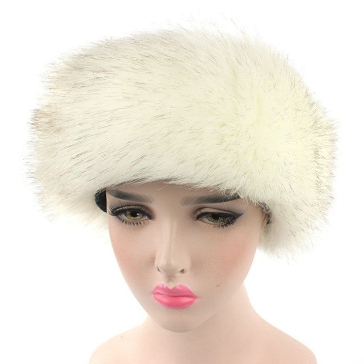 Unisex Winter Imitation Fox Fur Headband Bomber Hat, L（58-60cm）