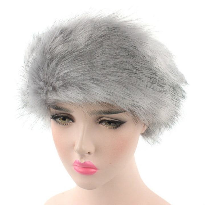 Unisex Winter Imitation Fur Headband Bomber Hat, L（58-60cm）