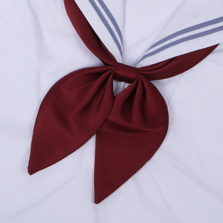 Women Polyester Silk Goldfish Knot Professional Bow Tie, Claret, Milky, Dark Green, Navy, Aqua Blue, Water Pink, Yellow, Khaki, Blue, Brown, Gray, Dark Red, Purple, White, Pink