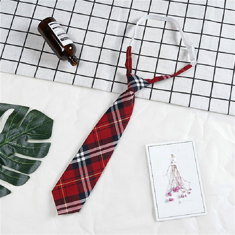 Lattice Stripe Pattern Cotton Short Rubber Band Bow Tie Clothing Accessories