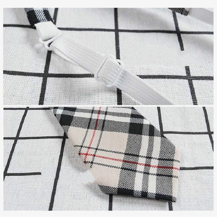 Lattice Stripe Pattern Cotton Short Rubber Band Bow Tie Clothing Accessories