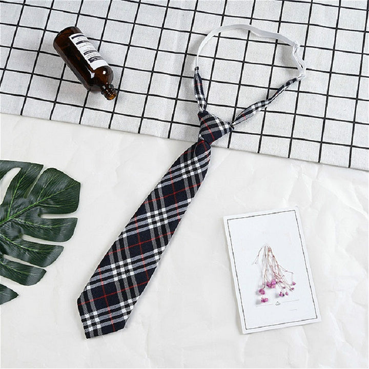 Lattice Stripe Pattern Cotton Short Rubber Band Bow Tie Clothing Accessories