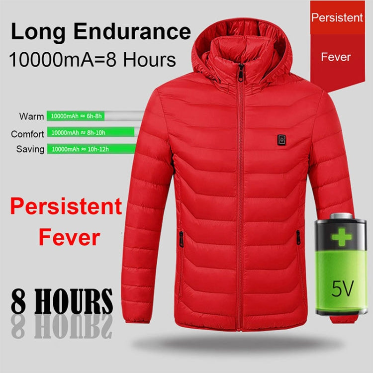 Winter Smart Electric Heating Hooded Jacket, M, L, XL, XXL, XXXL, XXXXL