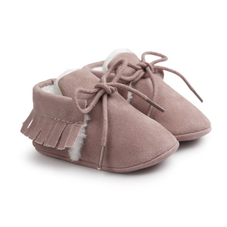 Baby Moccasins Shoes Fringe Soft Soled Non-slip Footwear Crib Shoes PU Suede Leather First Walker Shoes, 11cm, 12cm, 13cm