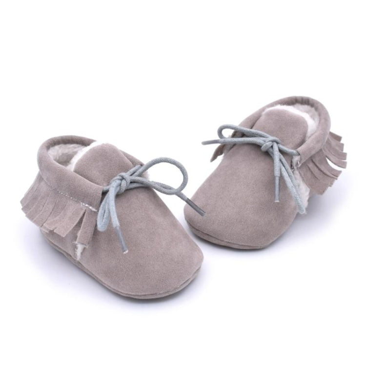 Baby Moccasins Shoes Fringe Soft Soled Non-slip Footwear Crib Shoes PU Suede Leather First Walker Shoes, 11cm, 12cm, 13cm