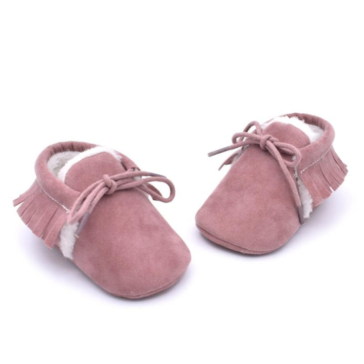 Baby Moccasins Shoes Fringe Soft Soled Non-slip Footwear Crib Shoes PU Suede Leather First Walker Shoes, 11cm, 12cm, 13cm