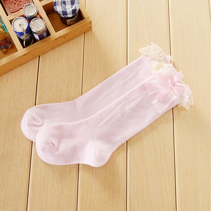 Baby Princess Tall Princess Socks with Lace Bow, 0-2 Years Old, 2-4 Years Old