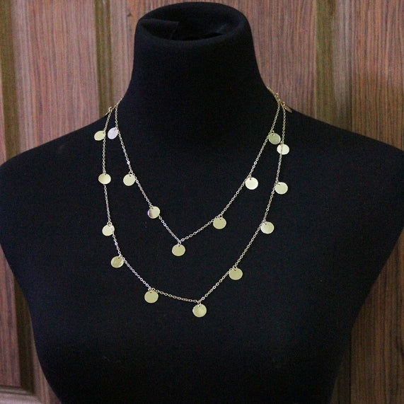 Women Fashion Wafer Long Necklace