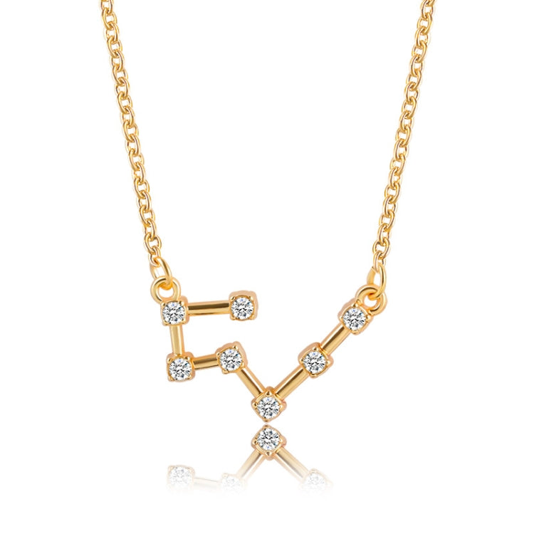 Fashion Zircon Pendant Zodiac Guardian Necklace Short Clavicle Chain, Aquarius-Gold, Aquarius-Silver, Pisces-Gold, Pisces-Silver, Aries-Gold, Aries-Silver, Taurus-Gold, Taurus-Silver, Gemini-Gold, Gemini-Silver, Sagittarius-Gold, Sagittarius-Silver