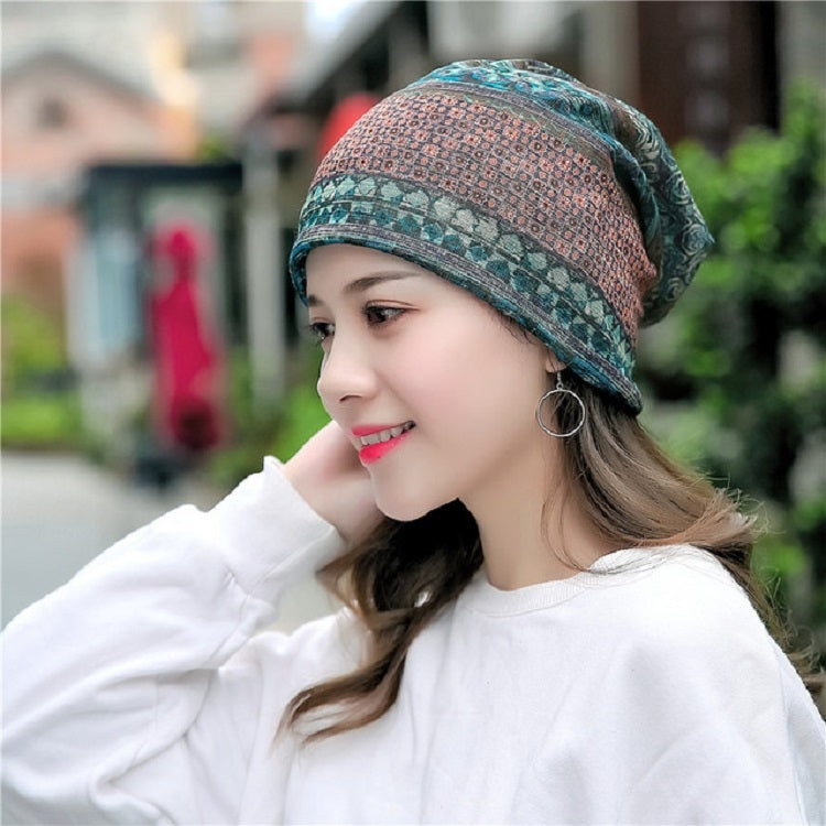 National Style Cotton Yarn Thin Wrap Cap Turban Hat for Women