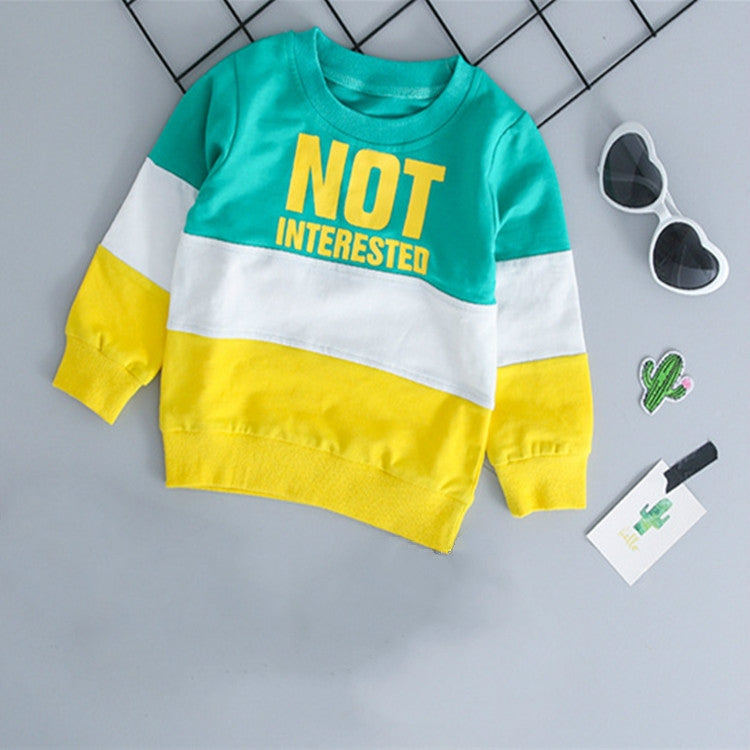 Spring and Autumn Boys Clothing Letters Pattern Round Neck Long Sleeve T-Shirt + Trousers Sports Set, 80cm, 90cm, 100cm