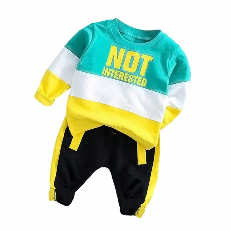 Spring and Autumn Boys Clothing Letters Pattern Round Neck Long Sleeve T-Shirt + Trousers Sports Set, 80cm, 90cm, 100cm