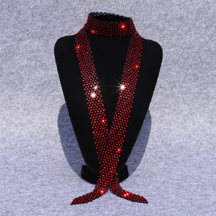 Women Sequined Rhinestone Bow Tie Dance Costume Accessories, White Diamond on White, Colorful Diamond on White, White Diamond on Black, Gun Black Diamond on Black, Red Diamond on Black, Blue Diamond on Black, Gold Diamond on Black