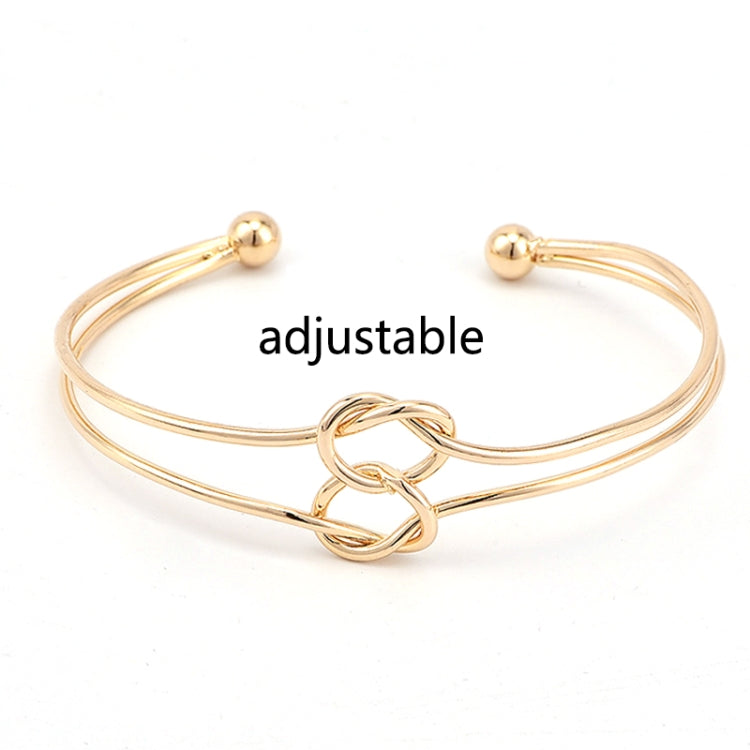 Punk Simple Double Knot Loop Metal Chain Bracelet Bohemian Retro Jewelry