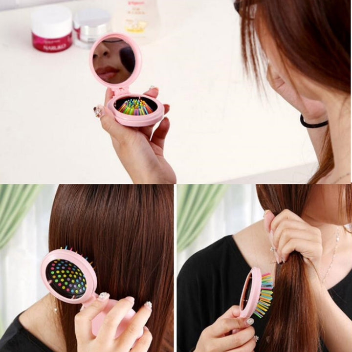 Travel Easy To Carry Folding Massage Mirror Comb