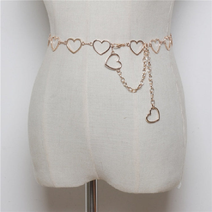 Wild Simple Heart-shaped Metal Waist Chain Dress Shirt Belt