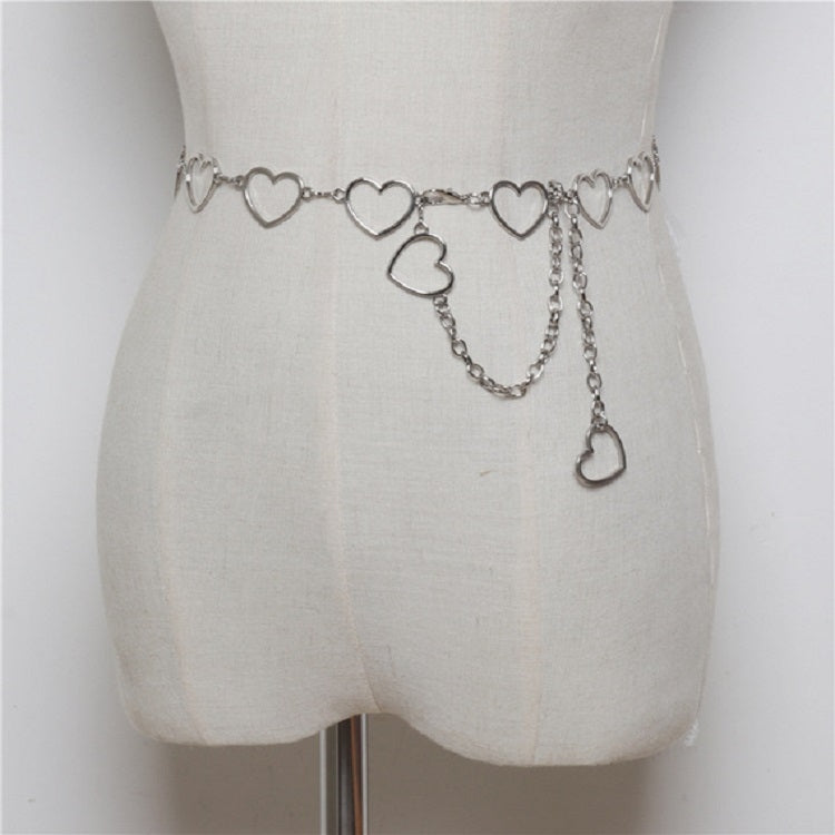 Wild Simple Heart-shaped Metal Waist Chain Dress Shirt Belt