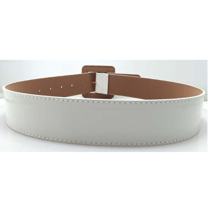 Square Buckle PU Leather Glossy Wide Belt for Women, Size: 1030 x 48cm