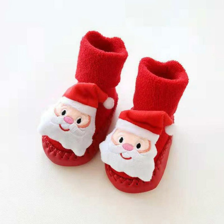 Thicken Baby Toddler Shoes Socks Children Cartoon Doll Christmas Terry Skin Socks, 11CM, 12CM, 13CM