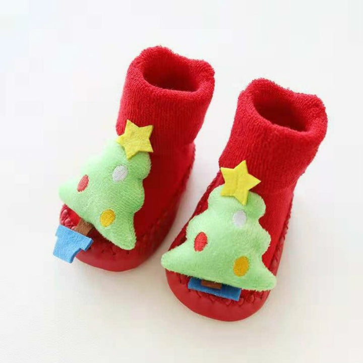 Thicken Baby Toddler Shoes Socks Children Cartoon Doll Christmas Terry Skin Socks, 11CM, 12CM, 13CM