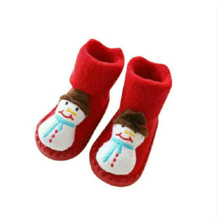 Thicken Baby Toddler Shoes Socks Children Cartoon Doll Christmas Terry Skin Socks, 11CM, 12CM, 13CM