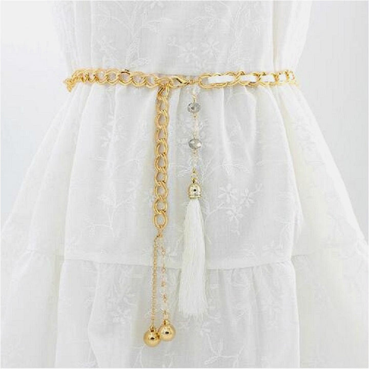 Women Metal Waist Chain Belt Skirt Accessories with Tassel