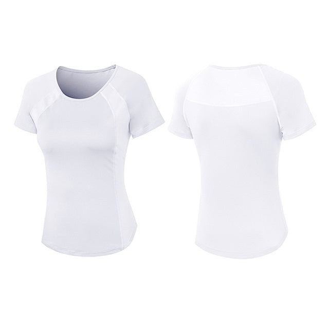 Tight Round Neck Sports Short Sleeve T-shirt For Ladies, S, M, L, XL, XXL