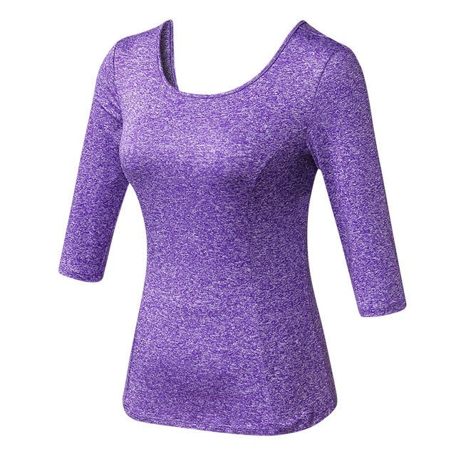 Back Cross Medium-length Sleeve Yoga Sportswear For Ladies, S, M, L, XL, XXL