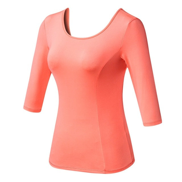 Back Cross Medium-length Sleeve Yoga Sportswear For Ladies, S, M, L, XL, XXL