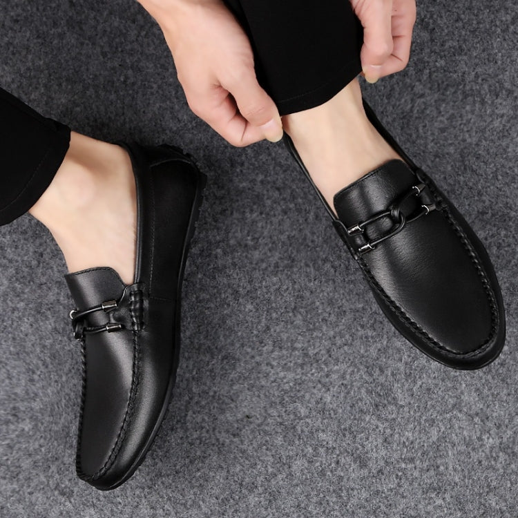 Soft and Comfortable Round Head PCowpea Embossing Surface Leather Shoes for Men, 37, 38, 39, 40, 41, 42, 43, 44, 45, 46