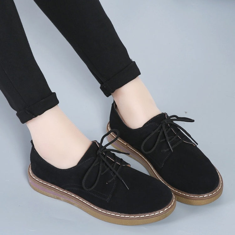 Suede Flat Bottom Lace-up Wear Resistant Fashion Casual Shoes for Woman, 35, 36, 37, 38, 39, 40