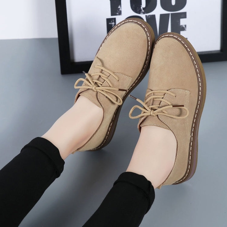 Suede Flat Bottom Lace-up Wear Resistant Fashion Casual Shoes for Woman, 35, 36, 37, 38, 39, 40