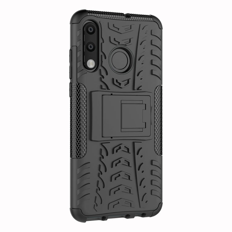 Tire Texture TPU+PC Shockproof Phone Case for Huawei P30 Lite / Nova 4e, with Holder, For Huawei P30 Lite