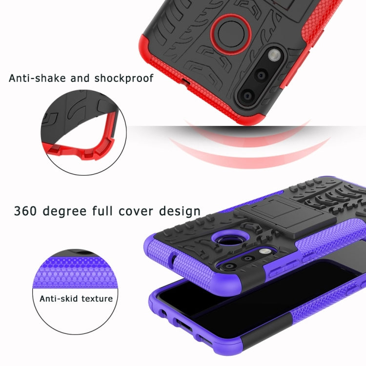 Tire Texture TPU+PC Shockproof Phone Case for Huawei P30 Lite / Nova 4e, with Holder, For Huawei P30 Lite