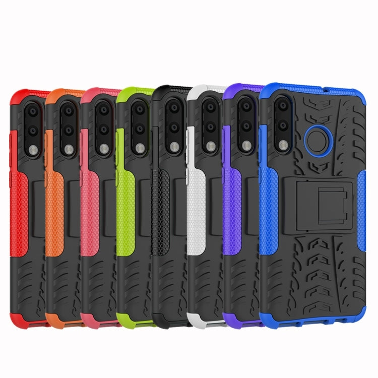 Tire Texture TPU+PC Shockproof Phone Case for Huawei P30 Lite / Nova 4e, with Holder, For Huawei P30 Lite