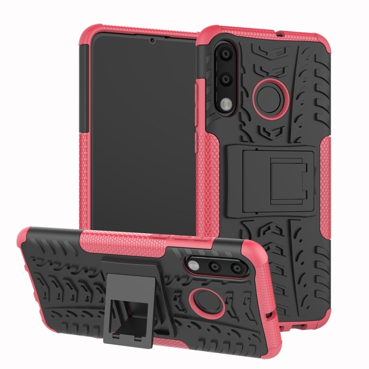 Tire Texture TPU+PC Shockproof Phone Case for Huawei P30 Lite / Nova 4e, with Holder, For Huawei P30 Lite