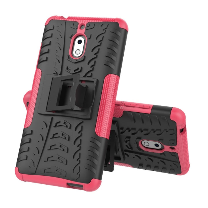 Tire Texture TPU+PC Shockproof Phone Case for Nokia 2.1, with Holder