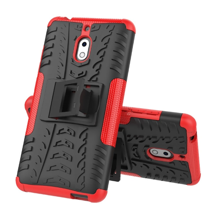 Tire Texture TPU+PC Shockproof Phone Case for Nokia 2.1, with Holder