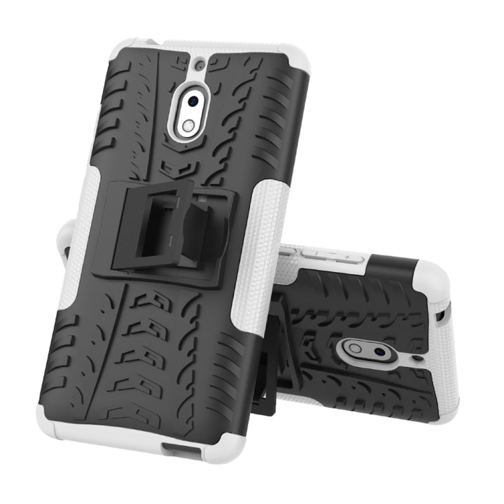 Tire Texture TPU+PC Shockproof Phone Case for Nokia 2.1, with Holder