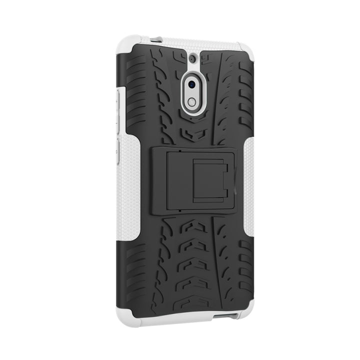 Tire Texture TPU+PC Shockproof Phone Case for Nokia 2.1, with Holder