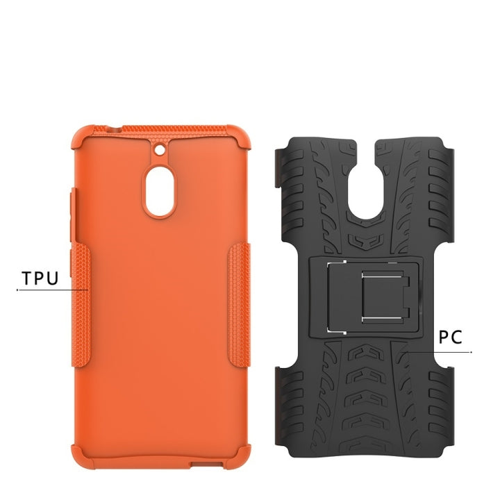 Tire Texture TPU+PC Shockproof Phone Case for Nokia 2.1, with Holder