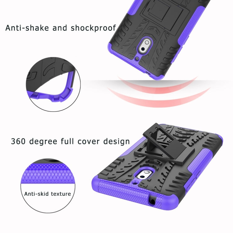 Tire Texture TPU+PC Shockproof Phone Case for Nokia 2.1, with Holder