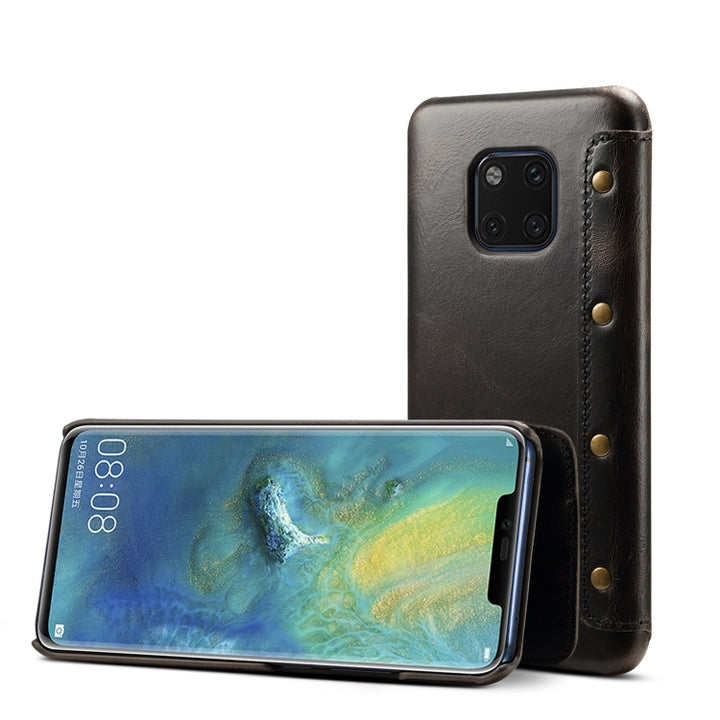 Oil Wax Cowhide Horizontal Flip Leather Case for Huawei Mate 20 Pro, with Card Slots & Wallet, For Huawei Mate 20 Pro