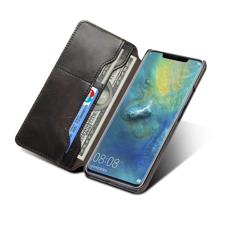 Oil Wax Cowhide Horizontal Flip Leather Case for Huawei Mate 20 Pro, with Card Slots & Wallet, For Huawei Mate 20 Pro