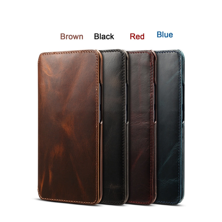 Oil Wax Cowhide Horizontal Flip Leather Case for Huawei Mate 20 Pro, with Card Slots & Wallet, For Huawei Mate 20 Pro